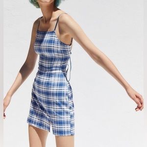 URBAN OUTFITTERS LANI DRESS in blue & white plaid!!! strappy back gingham summer